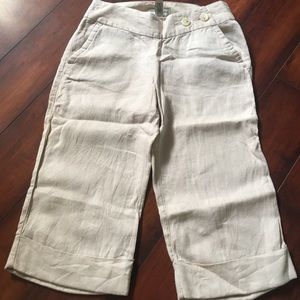 Banana Republic Linen Wide Leg Capris